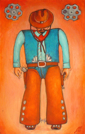 Cow-boy, oil-painting