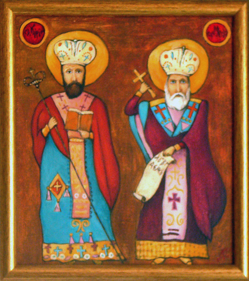 Saints Cyril and Methodius, oil-painting